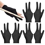 NHPY 6 Stück Billard Handschuh,DREI Finger Handschuhe,3 Finger Queue...