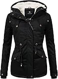 MARIKOO Damen warme Winterjacke mit kuscheliger Verstellbarer Kapuze...