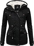 MARIKOO Damen warme Winterjacke mit kuscheliger Verstellbarer Kapuze...