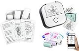 Schwarz T02 Mini Drucker Mini Thermodrucker Aufkleberdrucker Kombination...