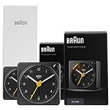 Braun Klassischer analoger Reisewecker mit Schlummerfunktion und Licht,...