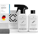 CREVIVE Lederpflege Set inkl. Lederreiniger & Lederlotion mit Aloe Vera +...