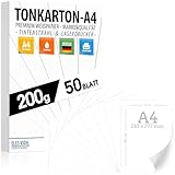 50 Blatt Papier 200g/m² Weiß Matt, PREMIUM PAPIER Reinweiß DIN A4-21 x...