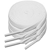 Ouligay 3 Paar Weiß Schnürsenkel 8mm Breite Weiße Schnürsenkel, 120cm...