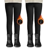 DDOBB 2er Pack Thermo Leggings Mädchen Gefütterte Winter Leggins Mit...