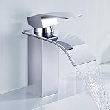 ANYCEE Wasserfall Wasserhahn Bad mit Auslauf Höhe 8,5cm, Edelstahl...