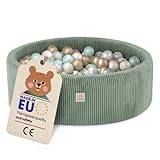 MISIOO Bällebad mit Schaumstoff-Füllung - 90x30cm - 200 Bälle -...
