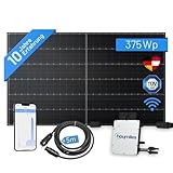 flex-energie Balkonkraftwerk Komplettset I 375Wp Solarmodul, Hoymiles...