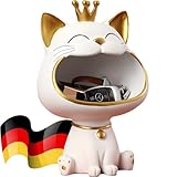 BLOOOK Lachende Katze Figuren Statue,Großer Mund Katze...