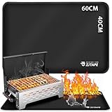 Feuerfeste Matte - Hitzebeständige Grillmatte 60x40cm, Hitzeschutzmatte...