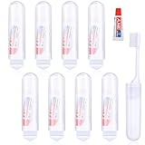 Apricitie 8 Stück Reisezahnbürste mit Zahnpasta, Klappbar Reise...