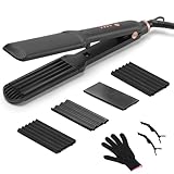Kreppeisen für Haare, 3 in 1 Haarglätter Kreppeisen Multistyler Keramik...
