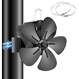 Ambesty Kaminventilator Magnetisch 5 Blätter, Kamin Ofenventilator mit...