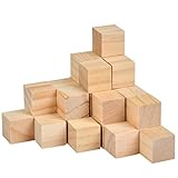 TIMESETL 30Stück Holzwürfel 3x3cm Bastelwürfel, Natürlich Unfertige...