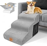 HEVOL Hundetreppe 3 Stufen, rutschfeste Haustiertreppe für Kleine Hunde,...