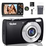 Rollei Powerflex Compact Digitalkamera, 64MP 5K Fotoapparat mit Dual-Kamera...