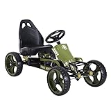 HOMCOM Go Kart Tretauto Tretfahrzeug mit Handbremse Kinderfahrzeug Kettcar...