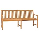 IBUQDDV Gartenbank 180 cm Massivholz Teak mit langlebiger...