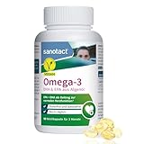 sanotact Omega-3 Vegan – 90 Weichkapseln mit DHA & EPA aus Algenöl –...