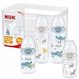 NUK First Choice+ Babyflaschen Starter Set | 0–6 Monate | 4 Flaschen mit...