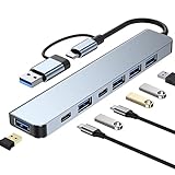 USB C Hub 3.0, CRTEPST 7 in 1 Multiport Typ C Hub Adapter mit 1 USB...