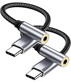 YLLZI 2 Stück Adapter USB C auf Klinke, USB C auf 3,5 mm...