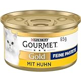 Gourmet Gold Feine Pastete Katzenfutter nass, mit Huhn, 12er Pack (12 x...