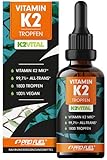 Vitamin K2 Tropfen hochdosiert 1800x (50ml) - 200 µg Vitamin K2 MK7,...