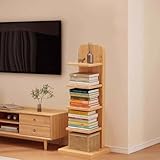 Schmales Eck-Bücherregal, hohes Bücherregal mit Aufbewahrungsschrank für...