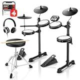 Donner DED-80 E-Drum-Set, E Schlagzeug leises Mesh Kit mit 180 Sounds, mit...