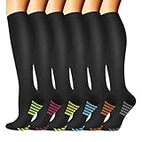 SUPTTING Unisex Kompressionsstrümpfe 6 Paar Set Kniestrümpfe...
