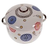 LALADEFIEE Japanische Keramik Suppenterrine mit Deckel Handbemalt Holzblume...