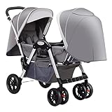 MEHWSAR Doppel-Tandem-Kinderwagen for Säuglinge und Kleinkinder, Faltbarer...