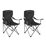 Amazon Basics Tragbarer Klappbarer Campingstuhl mit Getränkehalter -...