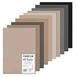 Canson Mi-Teintes, Farbiges Zeichenpapier, 160gsm, 98lb, Bogen,...