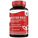 Fermentierter Roter Reis 617mg - 180 Vegane Tabletten - Cholesterin Senken...