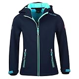 Trollkids Girls Trollfjord Jacket 140, Navy/Aqua