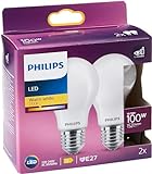 Philips LED Classic E27 Lampe, 100 W, Tropfenform, A60, matt, warmweiß,...