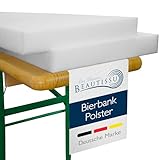 Beautissu 2er Set Bierbank Auflage 4x25x220cm – Schaumstoffpolster für...