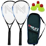 Merkan Speed-Badminton Set, 2 handliche Aluminiumschläger, Länge 58,9 cm,...
