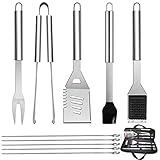 GQC 10PC Edelstahl Grillbesteck-Set Professionelle Grill Bestecksets in...