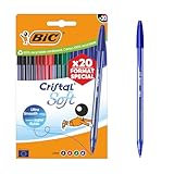 BIC Cristal Soft Kugelschreiber mit mittlerer Spitze (1,2 mm),...
