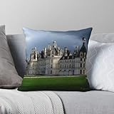 Château De Chambord Quadratischer Kissenbezug, Polyester-Leinen, Samt,...