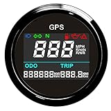 Geloo GPS Geschwindigkeitsmesser, 52 mm Digital Tachometer Kilometerzähler...