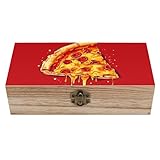 Ahdyr Aufbewahrungsbox aus Holz mit Klappdeckel und Frontverschluss, große...