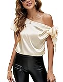 VIDUSSA Damen Bluse Elegant Sommer Schulterfrei Kurzarm Lässige Tops...