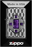 Zippo Sturmfeuerzeug - Purple Diamond, High Polish Chrome, Emblem -...