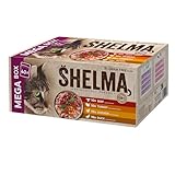 Shelma Katzen-Nassfutter Fleisch Megapack mit den Sorten Rind, Truthahn,...
