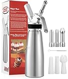 500ml Sahnespender, Sahnespender aus Aluminium, Sahnesyphon mit 3 Edelstahl...