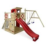 WICKEY Spielturm Klettergerüst Smart Camp mit Schaukel & roter Rutsche,...